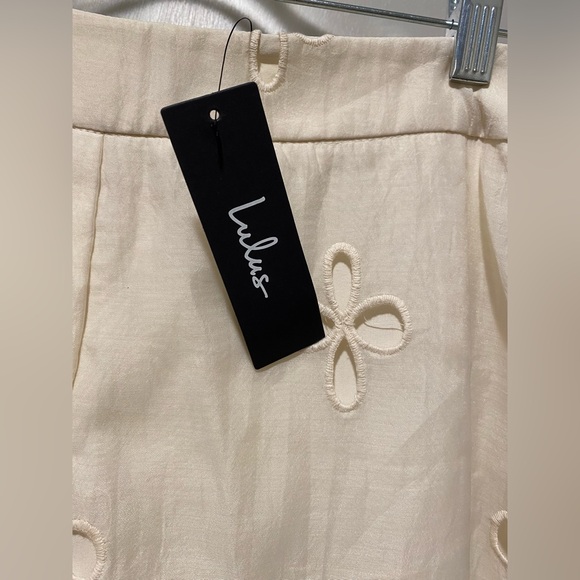 Lulu's Elif Cream Eyelet Embroidered High-Rise Pants - Picture 6 of 13